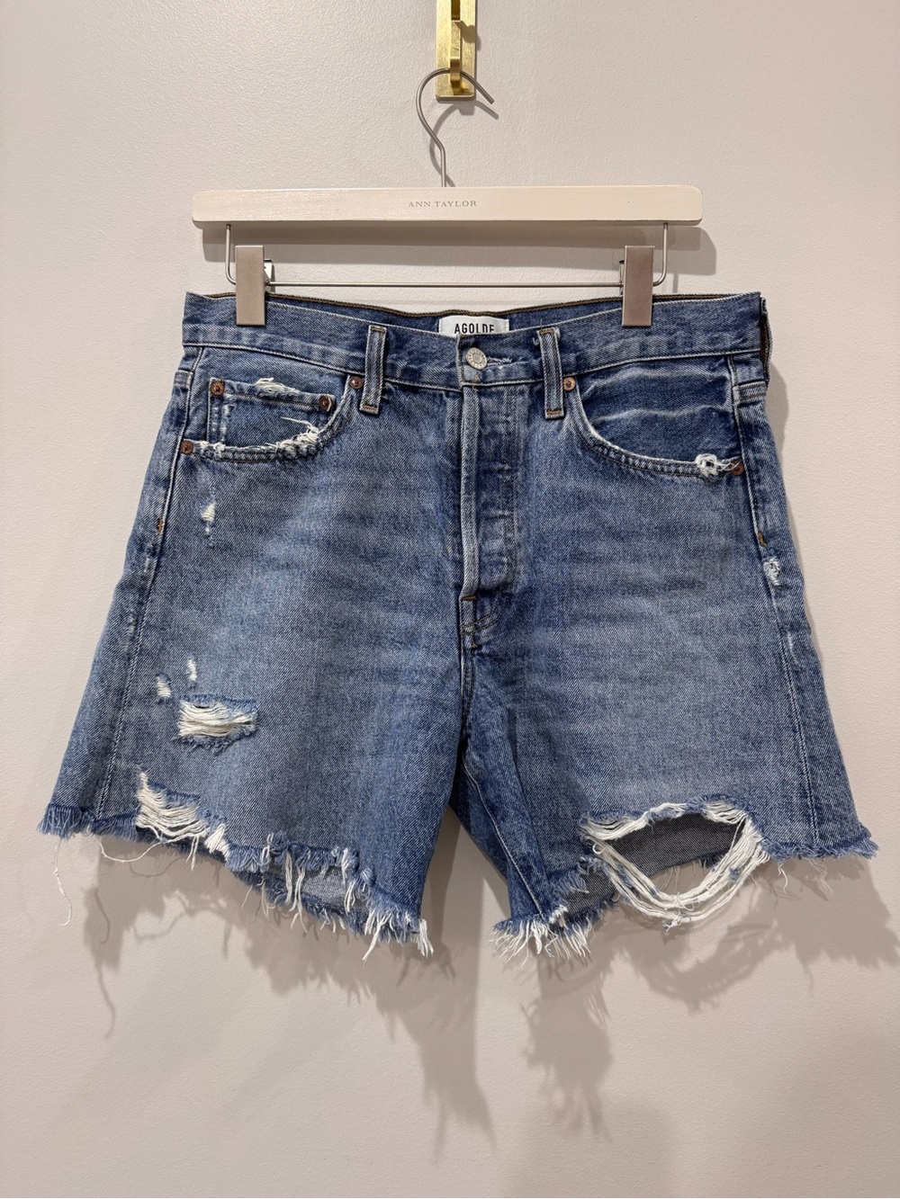Agolde Parker Denim Shorts Size 27 Cotton 5 Inch Inseam